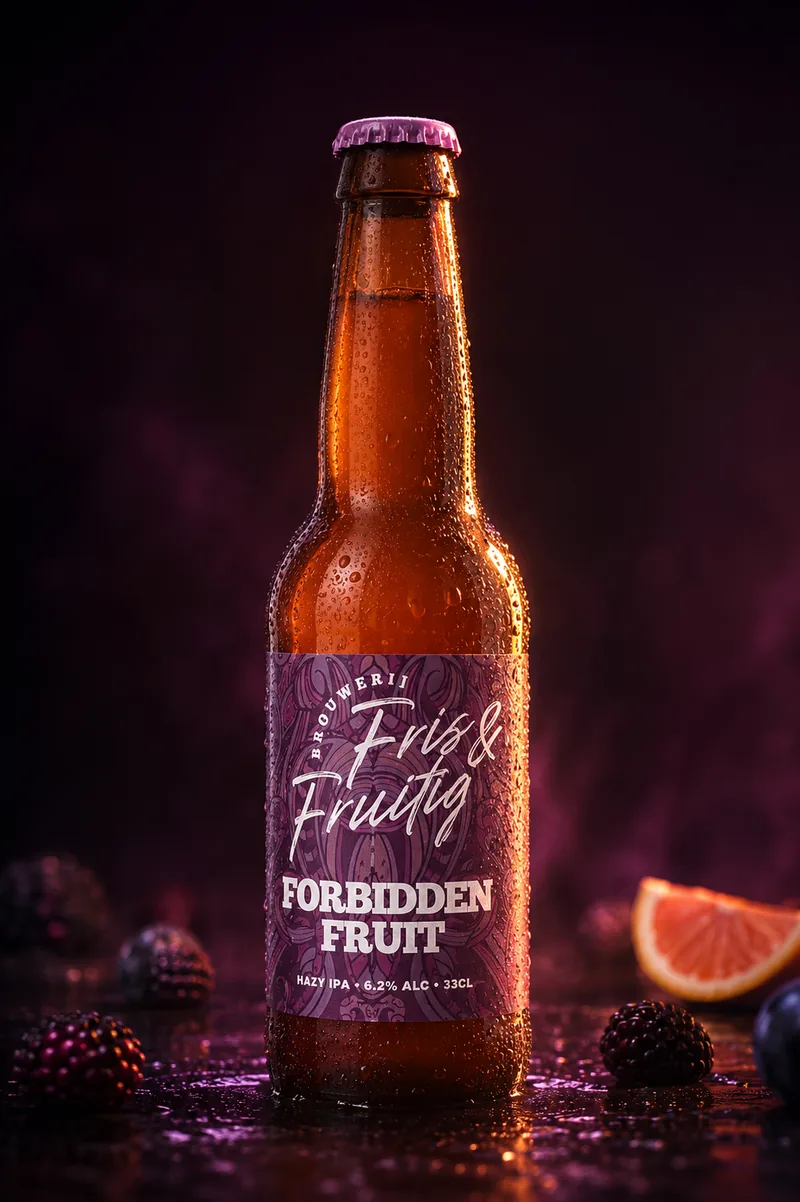 Fles Forbidden Fruit Hazy IPA van Brouwerij Fris & Fruitig